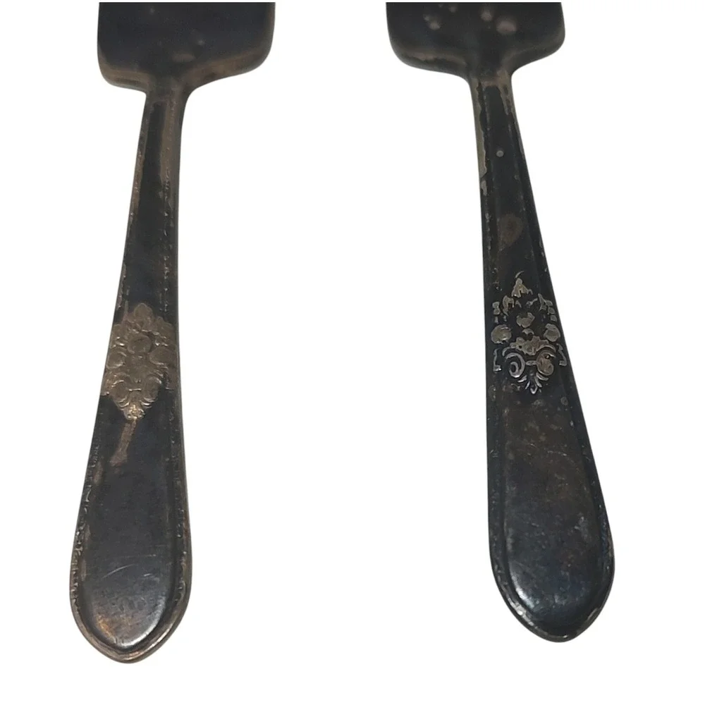 1847 Rogers Brothers Silver Plated Baby Fork Childs Is Adoration Pattern Set Two